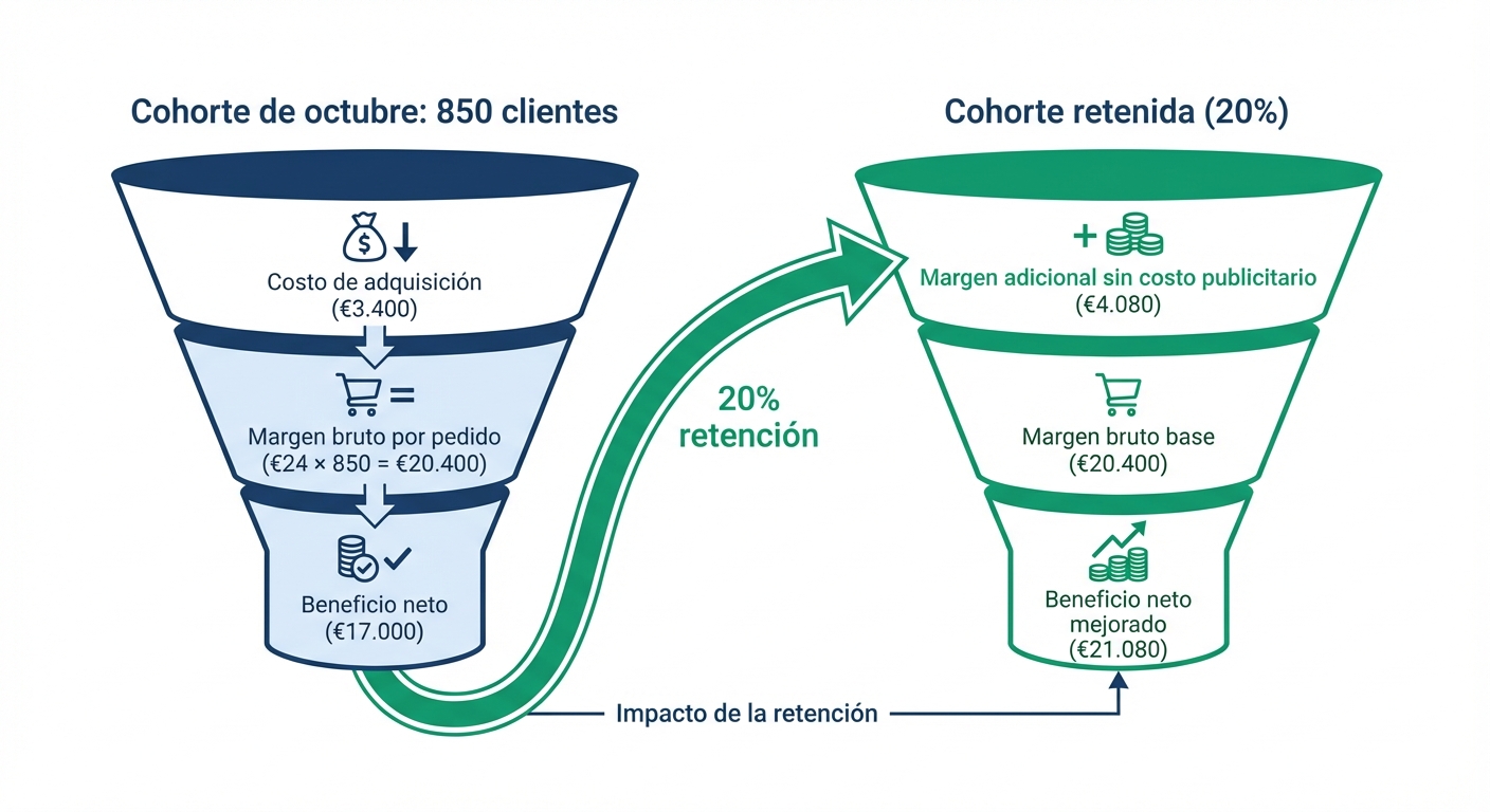 Clean infographic on a white background with a two-part diagram. Left side shows a funnel labeled 